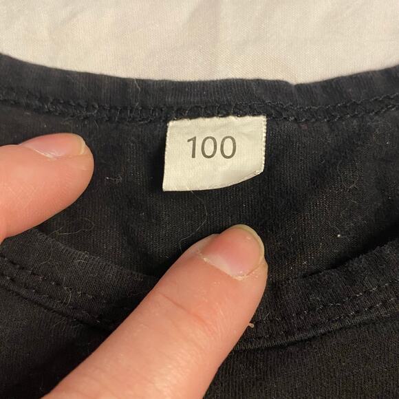 Unicorn Pom Pom Hem Dress Black Cotton Girls 100 3T-4T - Picture 2 of 4